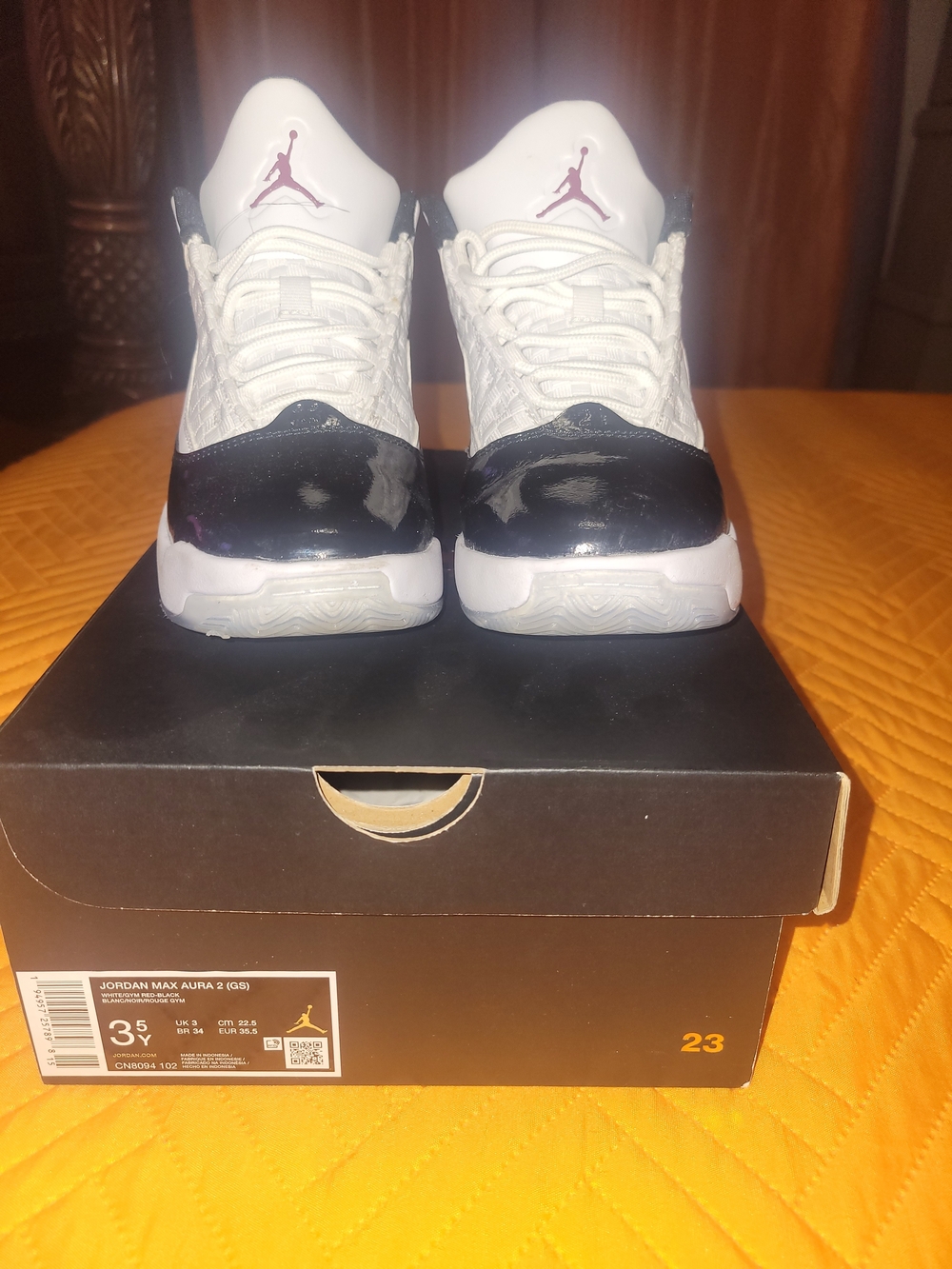 Jordan Kids White and Black Retro Basketball Shoes